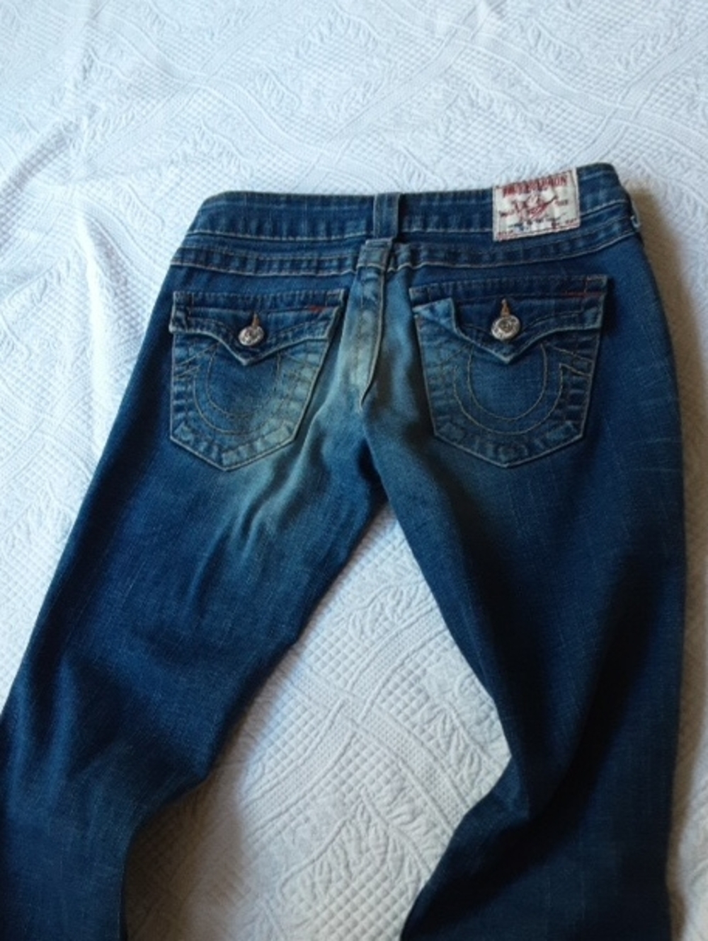 True Religion Women's Flare Cut Jeans - Dark Blue Wash